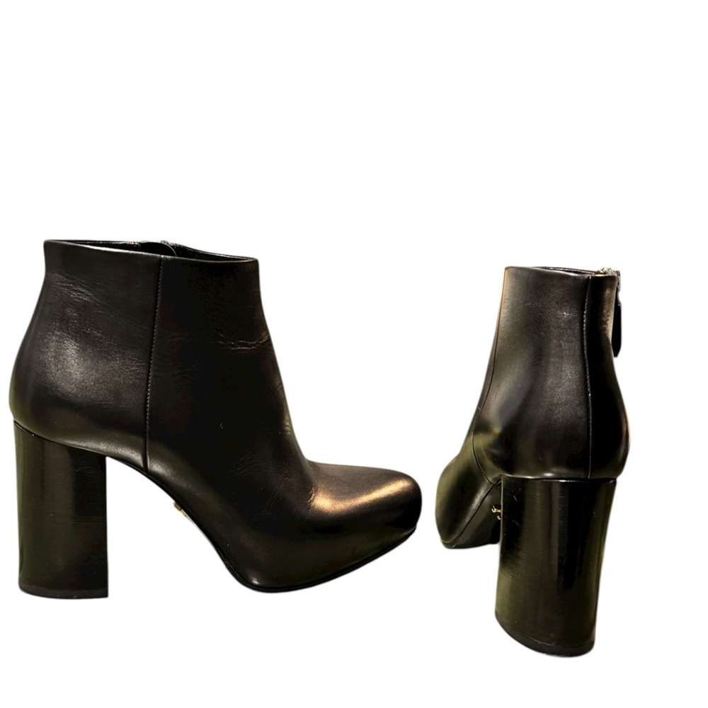Prada Glossy Black Ankle Boots